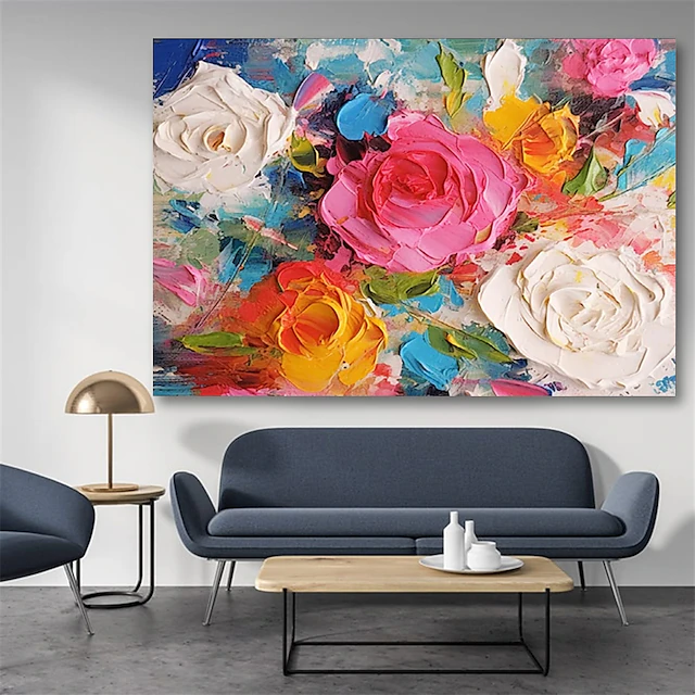 Oil Painting 100% Handmade Hand Painted Wall Art On Canvas Abstract Colorful Vintage Floral Botanical Modern Home Decoration Decor Rolled Canvas No Frame Unstretched 10