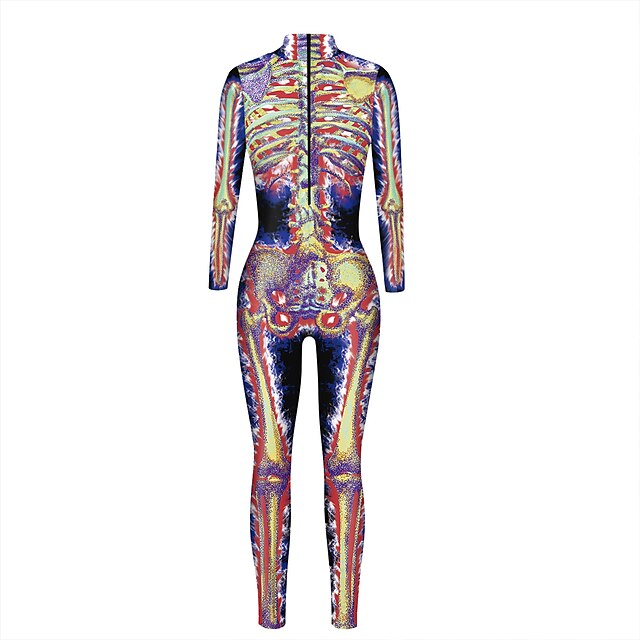 Skeleton / Skull Cosplay Costume Skin Suit Bodysuit Adults' Women's One