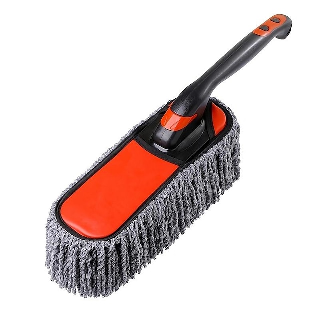  Espanador de carro de cabelo macio de 1 unidade - esfregão para lavagem de carro & escova - suprimentos de limpeza para facilitar a limpeza & varredura do seu carro!