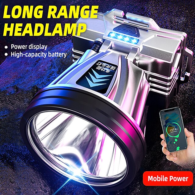  LED Headlamp Ultra Long Distance Searchlight Outdoor Waterproof Camping Fishing Lighting