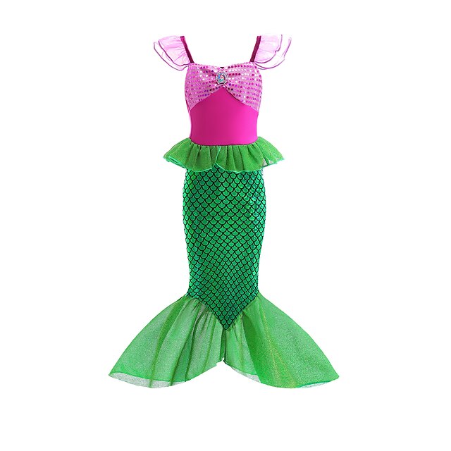 Pink Mermaid Costume for Girls Dress with Tail