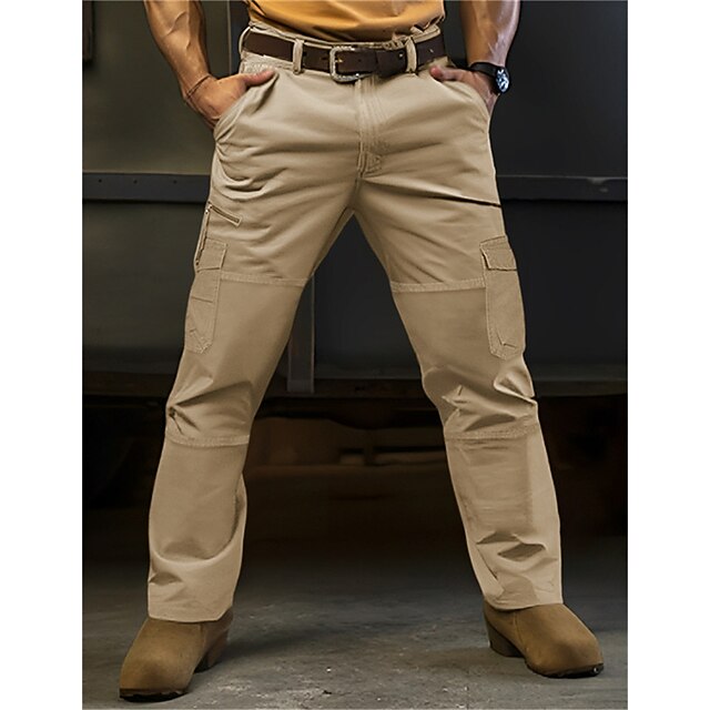 Men's Cargo Pants Tactical Pants Trousers Multi Pocket Plain Comfort Wearable Casual Daily Holiday Sports Basic Black Brown 7
