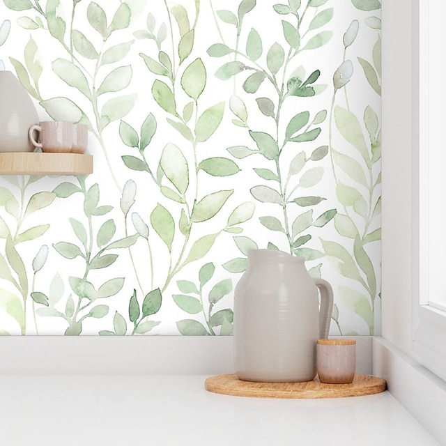 grijs bloemenbehang schil en plak behang verwijderbaar pvc/vinyl zelfklevend 17.7''x118''in(45cmx300cm) / 45x300cm voor woondecoratie slaapkamer woonkamer