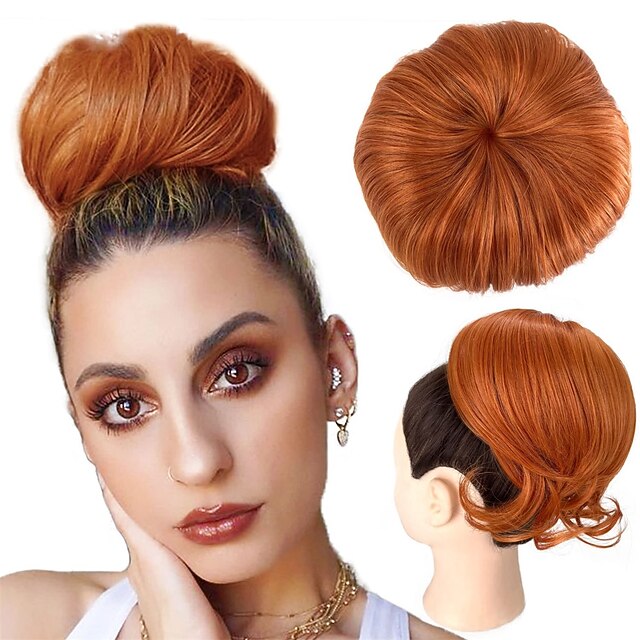Hair Buns Hair Piece Drawstring Ponytail Extension for Women Short Straight Lightweight Fluffy