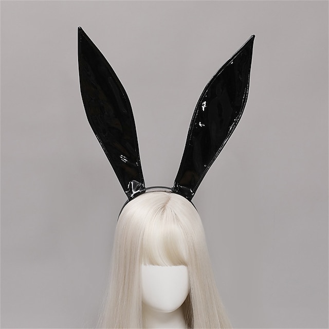  handgjorda söta kanin flicka piga huvudbonad lolita halloween festklänning läder hårband