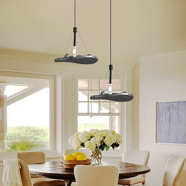  Iluminação pendente moderna Lustre moderno led preto luminária de ilha de cozinha 1/2/3 cabeças luz pendente ajustável para sala de jantar corredor 110-240 v