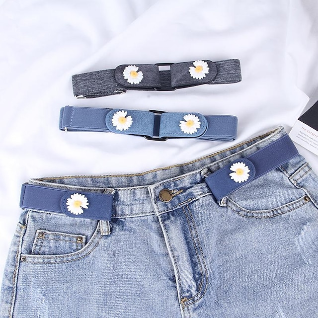  perforovaný volný pásek bez známek, dámské letní džíny jsou univerzální, elastické a ozdobné, neviditelný dámský pas