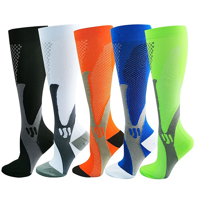 Men's 1 Pair Compression Socks Black White Color Graphic Outdoor ...