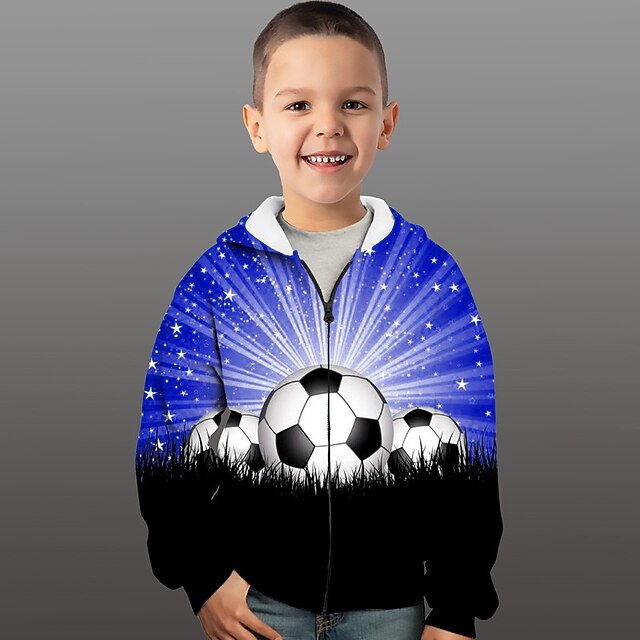 Boys 3D Color Block Coat Long Sleeve Fall Winter Active Streetwear Cool Kids 3-12 Years Vacation Street Daily Regular Fit 7