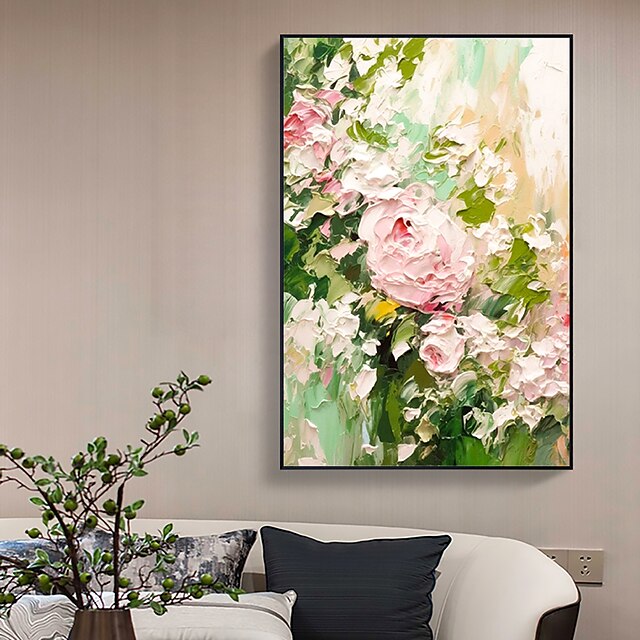 Handmade Oil Painting Canvas Wall Art Decor Original Flower Painting ...