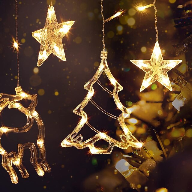 Solar Remote Control Christmas Curtain Light 3.5m Outdoor Waterproof