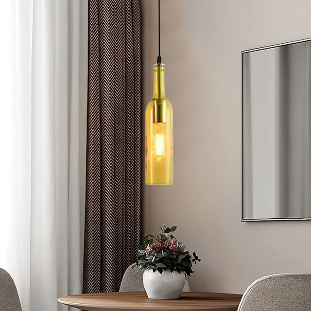 LED Glass Bottle Pendant Light Hanging Beer Bottle Lights Glass Pendant