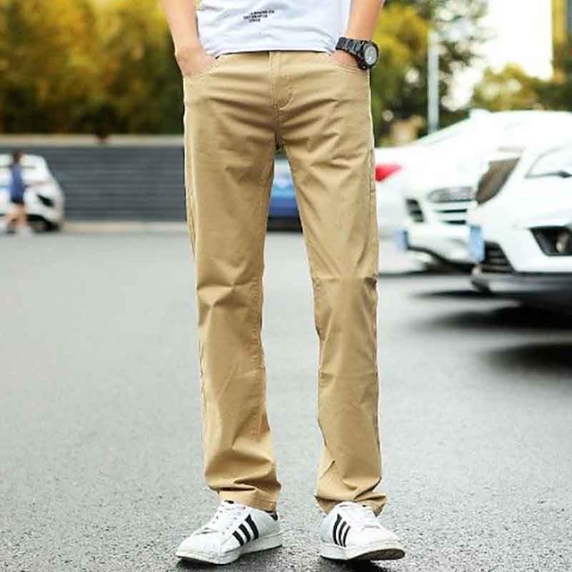 Men's Trousers Casual Pants Pocket Plain Comfort Breathable Outdoor ...