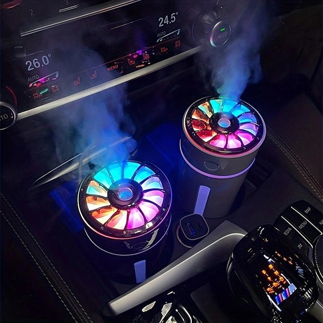  360 ml kleurrijke led ultrasone luchtbevochtiger voor thuis, auto, kantoor en slaapkamer aromatherapie diffuser met draagbaar ontwerp