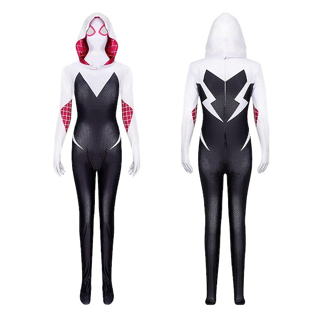  SPIDER Superhjälte Gwen Zentai-kostymer Maskerad Dam Film-cosplay Cosplay Maskerad Svart rosa Maskerad Trikot / Onesie