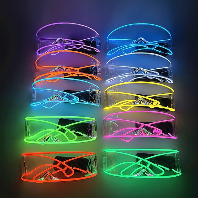  LED Glasses Creative Fashion Luminous Glasses DJ Bar Party Products Halloween Sci-fi Dance Floor Lighting Props Night Light