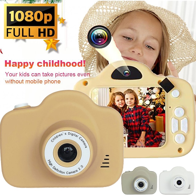  børnekamera digitalt dobbeltkamera hd 1080p videokamera legetøj mini cam farveskærm børn fødselsdagsgave børn legetøj til børn