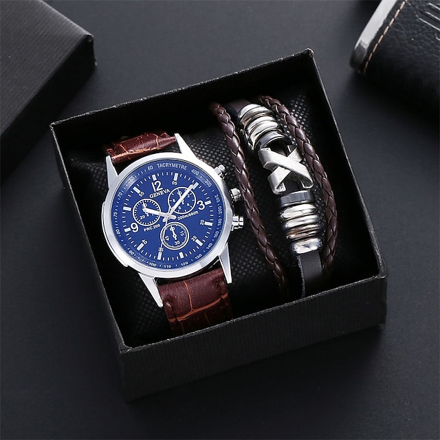  Dames Heren Quartz horloges Luxe Grote wijzerplaat Modieus Zakelijk WATERDICHT Decoratie Leer Horloge