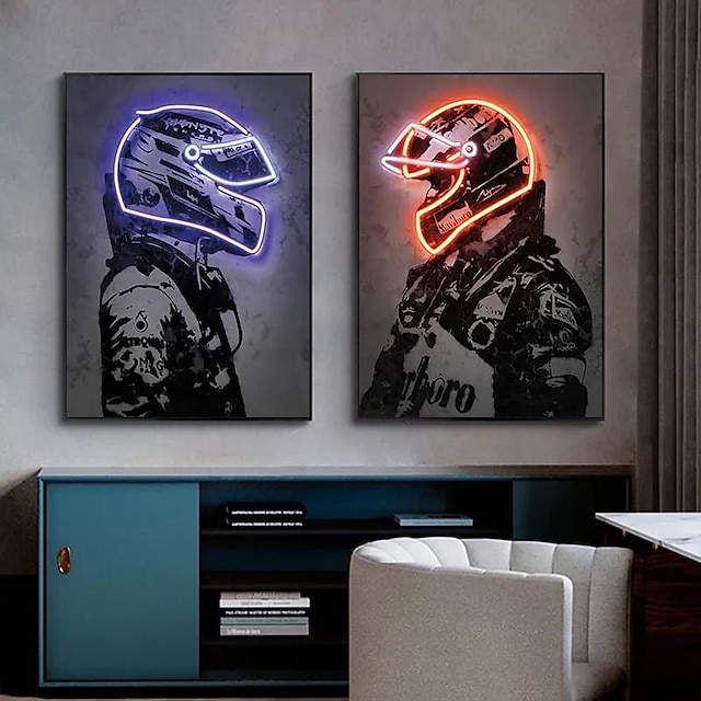  People Wall Art Canvas Racing Car Prints and Posters Pictures Decorative Fabric Painting For Living Room Pictures No Frame