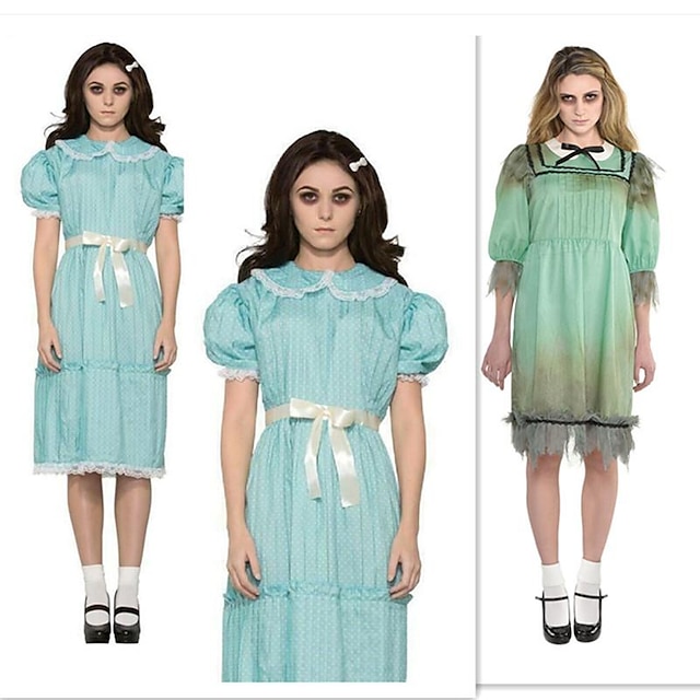  The Shining Ghost Twins Cosplay Costume Masquerade Kid's Adults' Women's Cosplay Party / Evening Halloween Carnival Masquerade Easy Halloween Costumes Mardi Gras