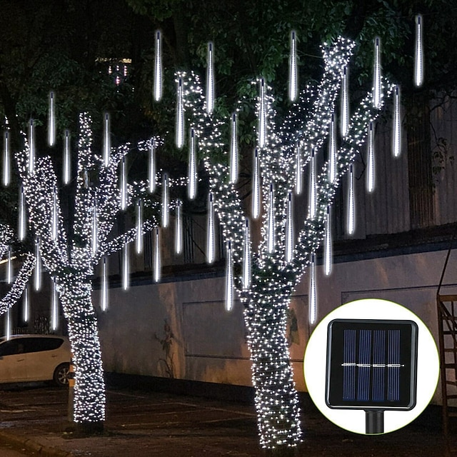  3M Světelné řetězy Vánoční osvětlení meteorické sprchy LED diody 2835 SMD 1 sada Teplá bílá Bílá Modrá Meteorická sprcha světla Solární Venkovní Dovolená 12 V