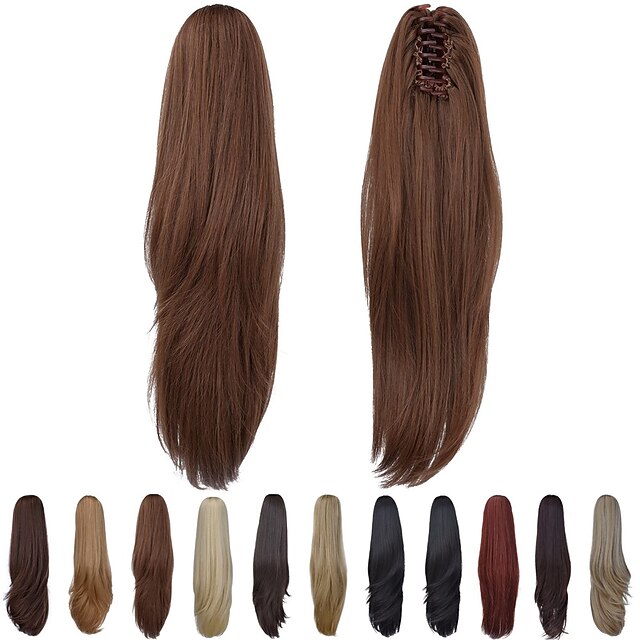 Clip in Ponytail Clip Claw Blonde Ponytails Extension Straight 18 4.3