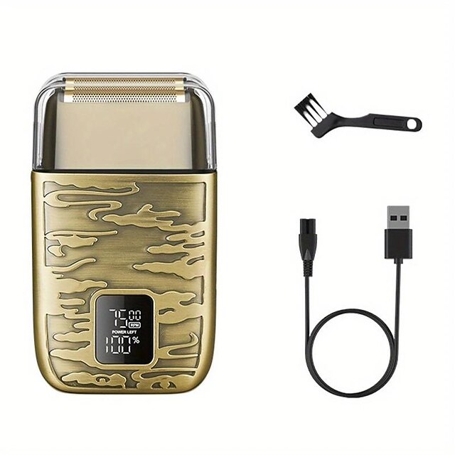 display lcd rasoio elettrico da uomo full metal rasoio domestico per barbieri rasatura calva e taglio di capelli