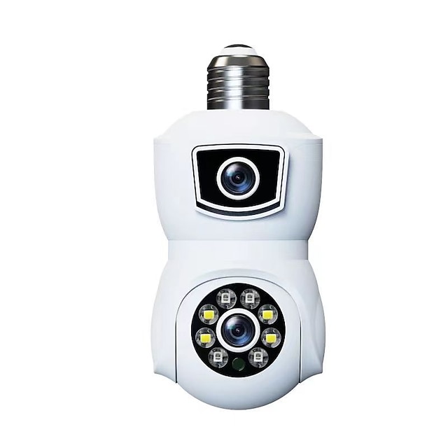  قم بتأمين منزلك باستخدام الكاميرات الأمنية ذات المصباح الكهربائي - 2.4 جيجاهرتز داخلي لاسلكي واي فاي 360 عموم / إمالة عالية الدقة 1080 بكسل كشف الحركة للرؤية الليلية بالألوان الكاملة & أكثر!