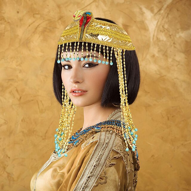 Women's Egyptian Headpiece Crown Snake Beaded Headband Arm Cuffs Swirl ...