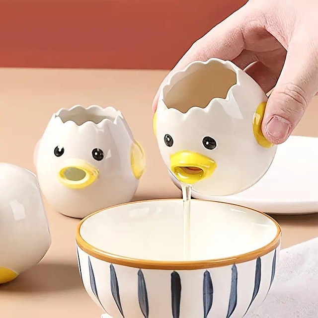  Easy-to-Use Ceramic Egg Separator for Perfectly Separated Yolks and Whites - Perfect for Baking and Kitchen Use