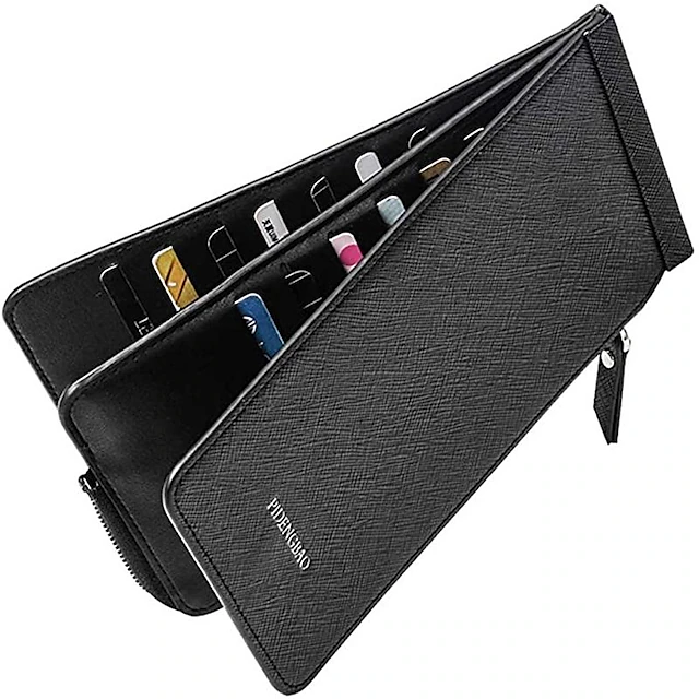 Women / Men Long Wallet Zipper Pocket Card Holder Clutch Slim Purse Coin Credit Card Wallet Ticket Credit Card Bag Case 20