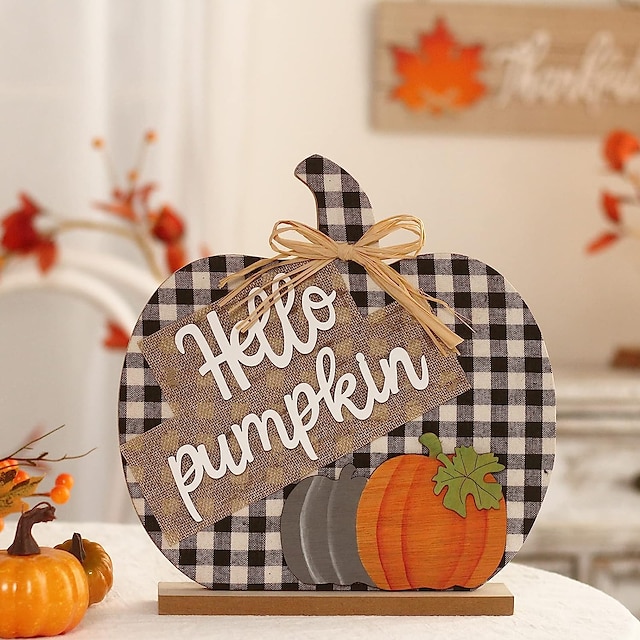 Fall Hello Pumpkin Sign Decorations, 12