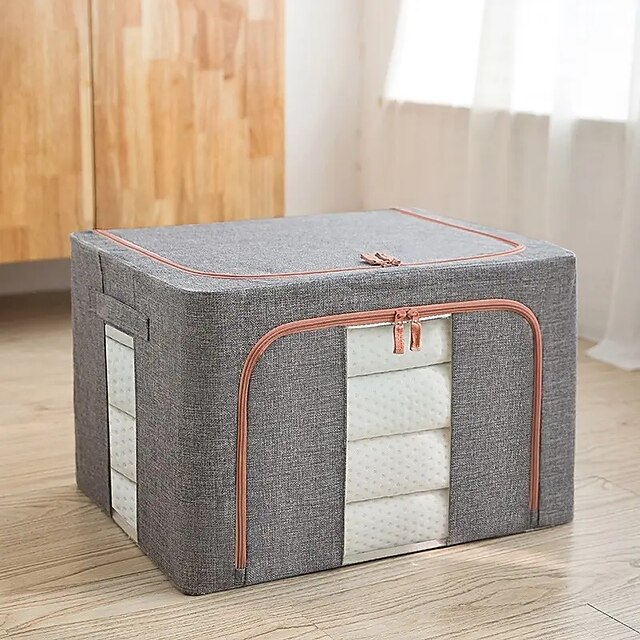  Oxford Cloth Lstorage Box with Steel Frame for Storage Box Foldable Keep in Your Storage Beds Storage Cabinets Store Clothes