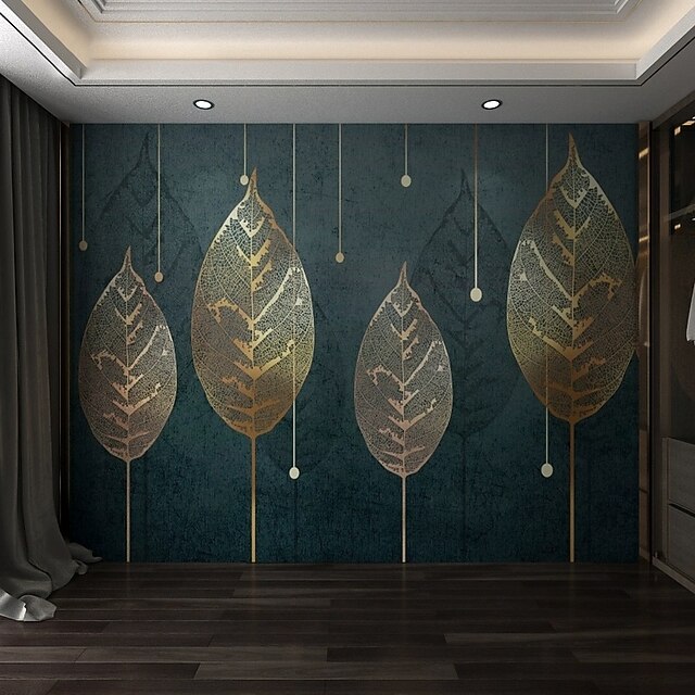 Vintage Leaf Wallpaper Mural Wall Covering Sticker Peel and Stick