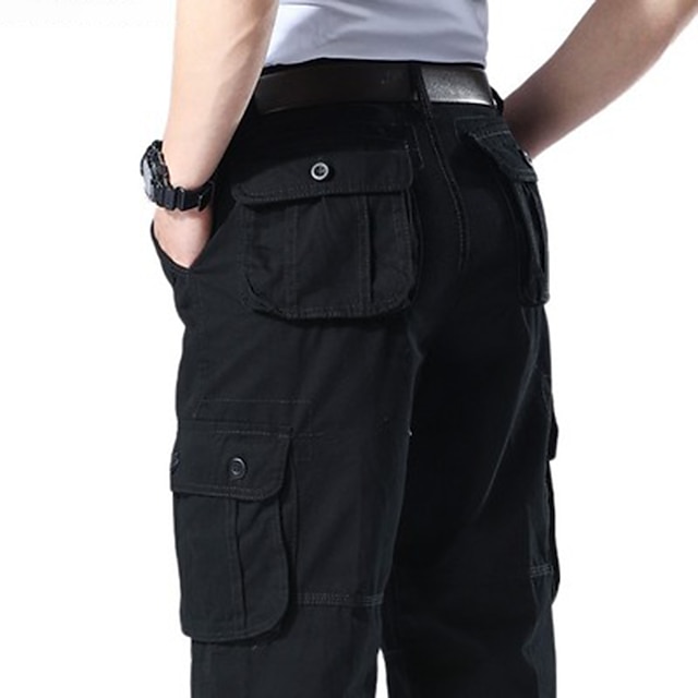 Men's Cargo Pants Cargo Trousers Hiking Pants 6 Pocket Plain Comfort ...