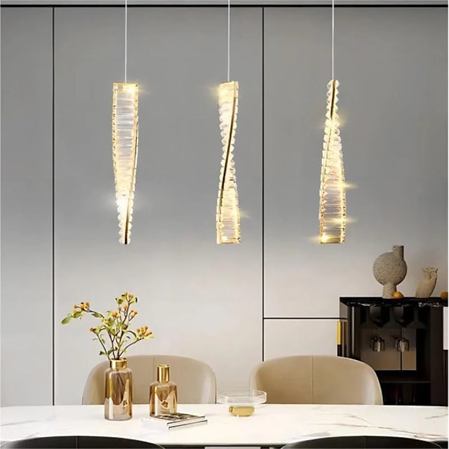  Spiral LED Crystal Chandelier Lighting 10W Modern Chandeliers Pendant Light Hanging Ceiling Lamp Lights Fixture Living Room Hotel 1PCS 110-240V