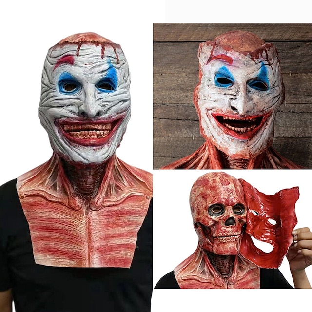  ghost rider dubbellaagse gescheurde schedel joker masker halloween cosplay enge maskers horror kostuums