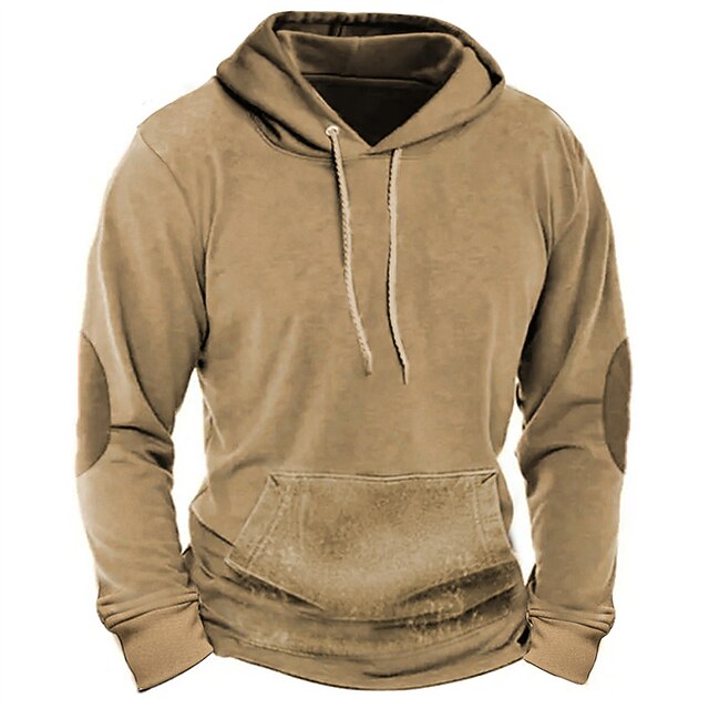 Herren Hoodie Sweatshirt Kapuze Aprikose Schwarz Weiß Armeegrün Rote