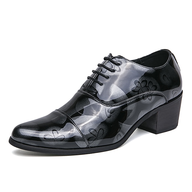 Bărbați Oxfords Pantofi Derby Pantofi formali Pantofi rochie Pantofi de stil britanic Casual Englezesc Nuntă Petrecere și seară Piele Originală Augmentare Înălțime Comfortabil Anti-Alunecare Dantelat