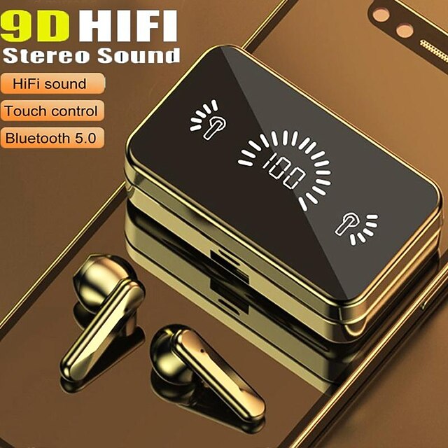 TWS Wireless Bluetooth Headset CVC8.0 Noise Reduction Bluetooth Earphones LED Display Fingerprint Touch Wireless Earbuds Waterproof Dual Headphones with Power Bank Charging Case 10