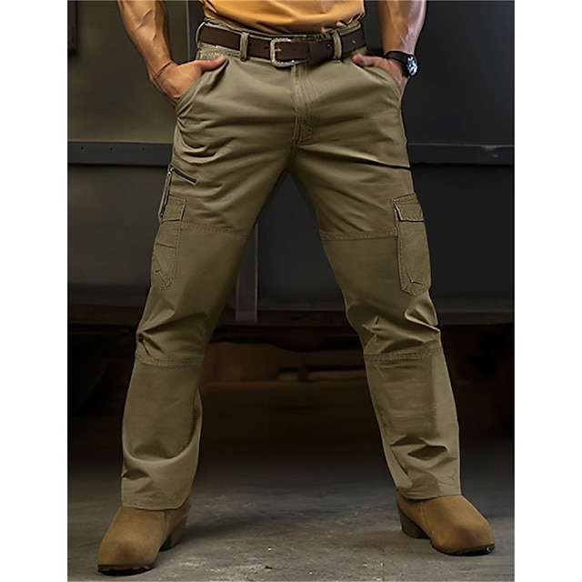  Men's Cargo Pants Tactical Pants Trousers Multi Pocket Plain Comfort Wearable Casual Daily Holiday Sports Basic Black Brown