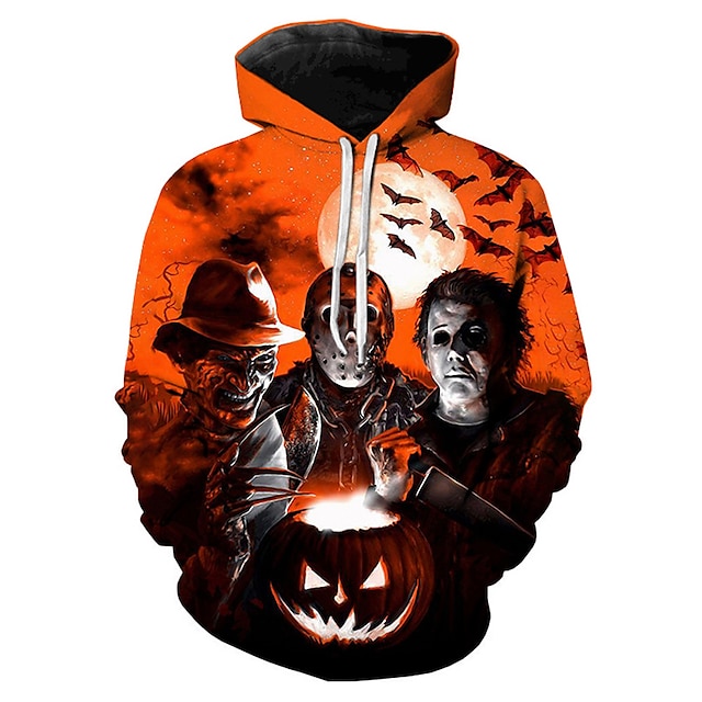  Halloween Zombie Hoodie Print 3D Front Pocket Graphic For Couple's Men's Women's Adults' Halloween Carnival Masquerade 3D Print Halloween Vacation