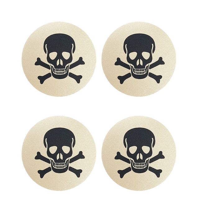 2 Pairs Printed Black Skull Skin Color Circular Breast Patch Sexy Disposable Female Breast Patch Nipple Cover
