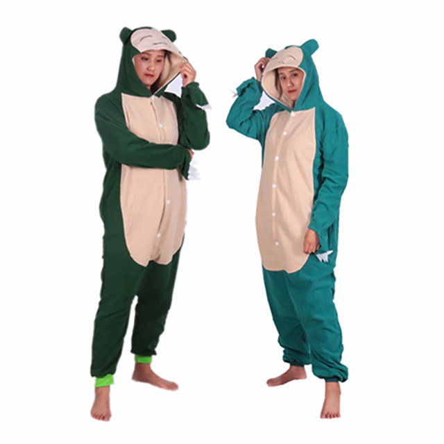 Adults' Cartoon Group Costume Nightwear Wearable Blanket Hoodie Carnival Costume Snorlax Onesie Pajamas Kigurumi Pajamas Funny Costume For Men and Women Carnival Cartoon 9