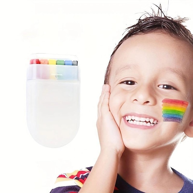  Regenbogen-Schminkstift-Set – 6 leuchtende Farben für kreativen DIY-Spaß, perfekt für Pride-Feiern, Geburtstagsfeiern und festliche Kosmetik