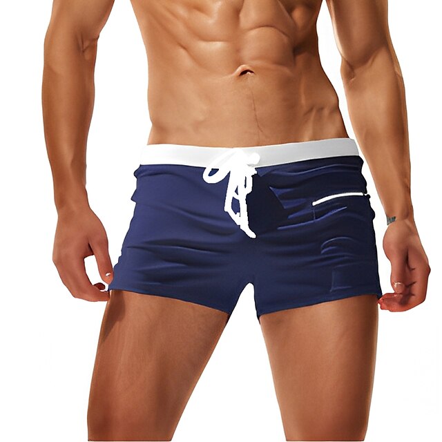 Men's Swimwear Swim Trunks Boxer Swim Shorts Lace up with Mesh lining ...