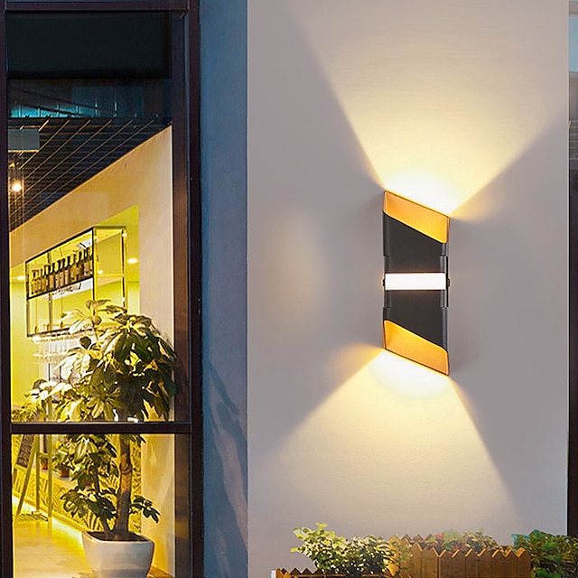  aplice de perete de exterior lumina sus si jos 2 lumini rezistent la apa ip65 corpuri de iluminat aplice exterioare cu LED-uri din aluminiu pentru veranda interioara exterioara 110-240v