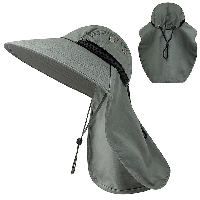  Sun Hat Fishing Hat Hiking Hat Hat UV Sun Protection Sunscreen Anti-Mosquito Summer Spring Wide Brim with Neck Flap Men's Women's Fishing Activity