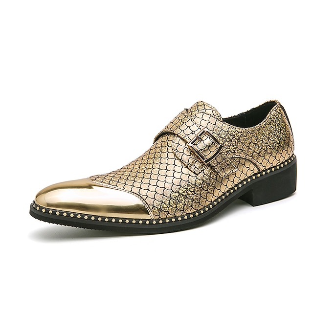  Bărbați Mocasini & Balerini Mocasini din piele Pantofi metalici Afacere Casual Chinoiserie Zilnic PU Respirabil Comfortabil Loafer Argintiu Auriu Toamnă Iarnă