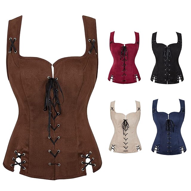 Retro Vintage Medieval Renaissance Suede Vest Pirate Viking Valhalla ...